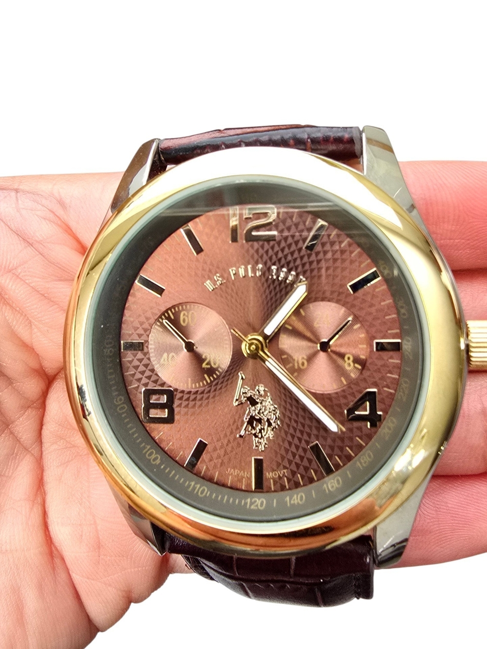 U.S. Polo Assn. Chronograph Watch Brown & Gold Like New